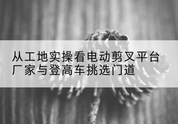 沙坡头电动剪叉升降平台厂家-从工地实操看电动剪叉平台厂家与登高车挑选门道