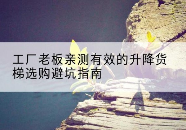 沙坡头升降货梯怎么选-工厂老板亲测有效的升降货梯选购避坑指南